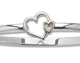 Sterling Silver Heart Bangle