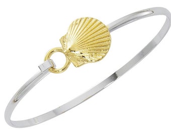 Nautical Scallop Shell Cuff Bracelet