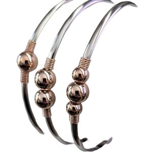 Nautical Cape Cod Style Rose Gold Cuff Bracelets