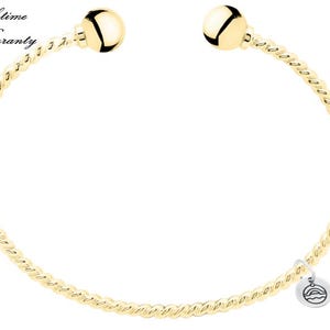 UNISEX - Authentic 14Kt Gold LeStage Cape Cod Double Ball Twisted Cuff Bracelet