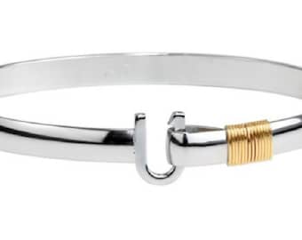 Original 6MM Titanium Hook Bracelet with Gold Wrap