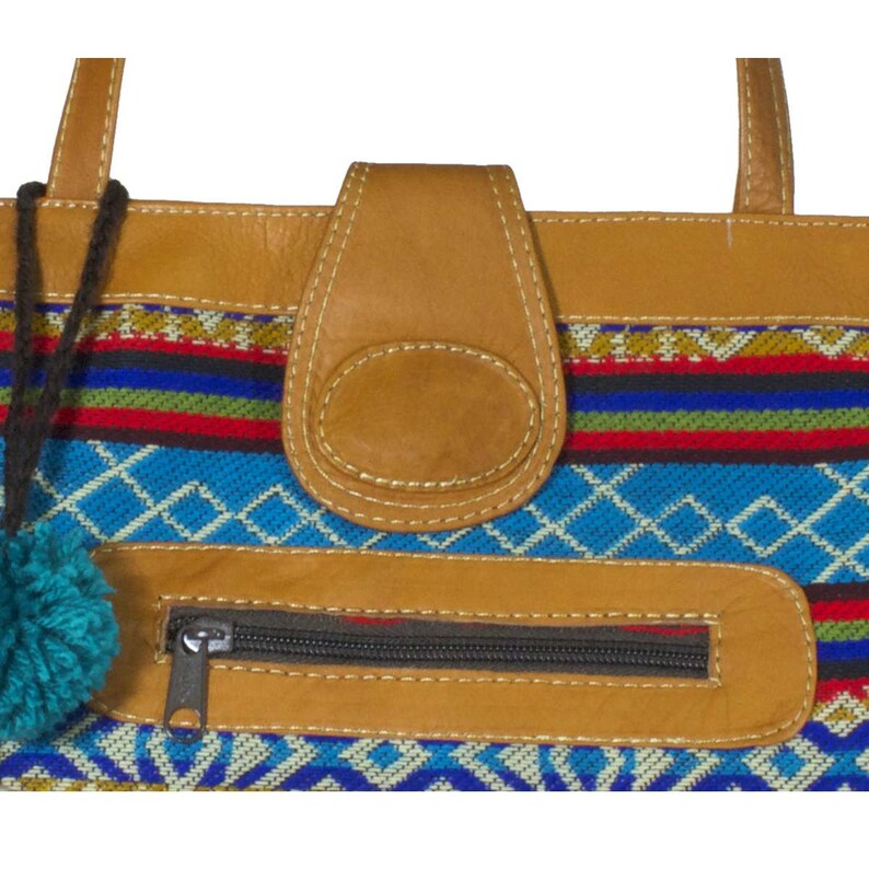 Blue ethnic tote bag Boho tote bag Woven fabric bag Blue Boho bag Blue ethnic bag