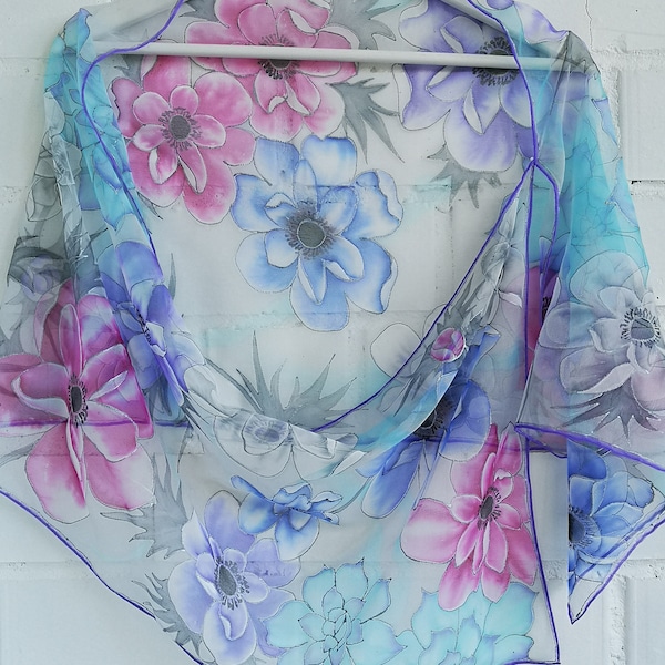 Modal Linen Silk Scarf in Anemone