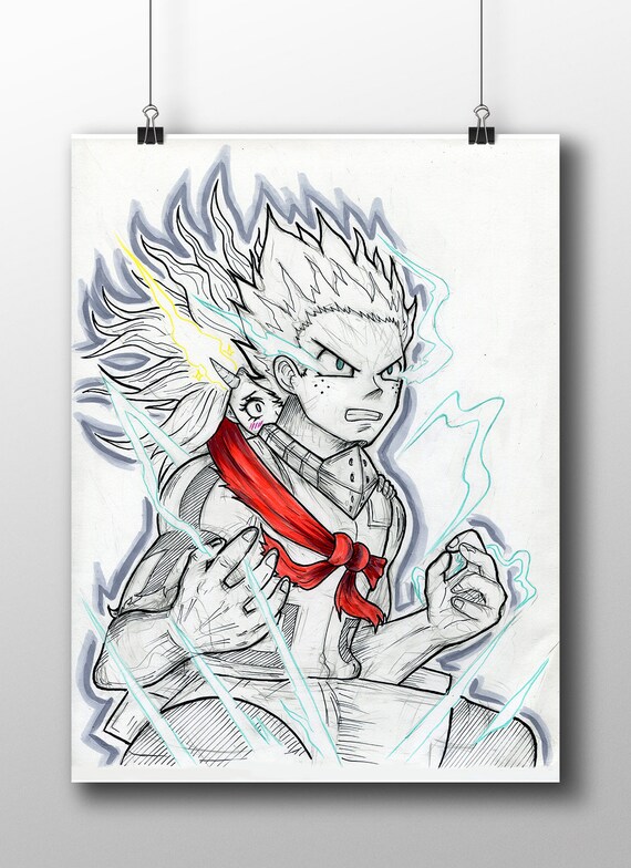 pix Mha Line Art Eri my hero academia deku and eri one for all 100 print etsy