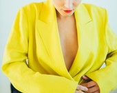Yellow Linen Oversized Blazer Jacket, Oversized Blazer, Oversized Jacket, Linen Jacket, Linen Blazer, Yellow Blazer, Yellow Jacket, Blazer