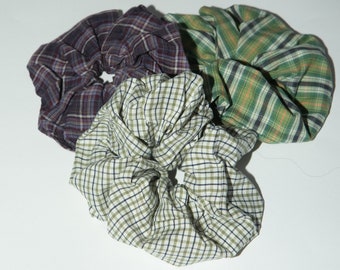 Green scrunchie bundle, Organic cotton scrunchies, Hair accessories