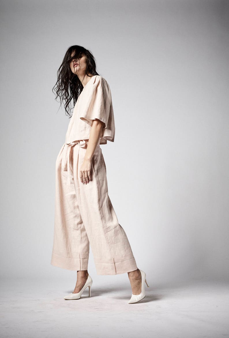 Linen Peasant Top/ Organic Linen Top/ Sustainable Clothing by Etsy