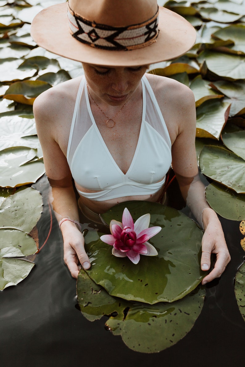 White Bikini Top/ Bride Swimsuit/ Resort Wear by Pixie Won't Play 