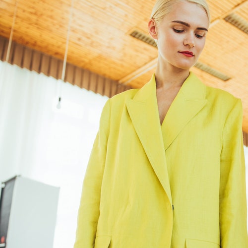 oversized yellow coat