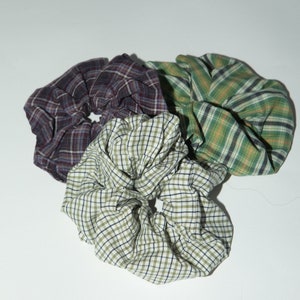 Blue scrunchie bundle, Organic cotton scrunchies, Hair accessories image 3