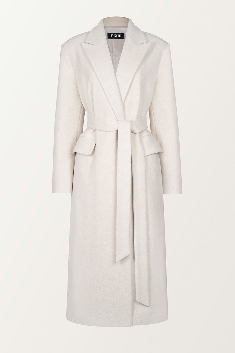 White Wool Coat / Wool Overcoat/ Winter Clothing | Etsy