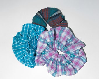 Blue scrunchie bundle, Organic cotton scrunchies, Hair accessories