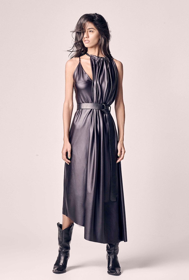 black grecian style dress