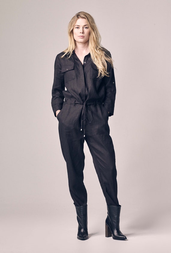 linen jumpsuit etsy
