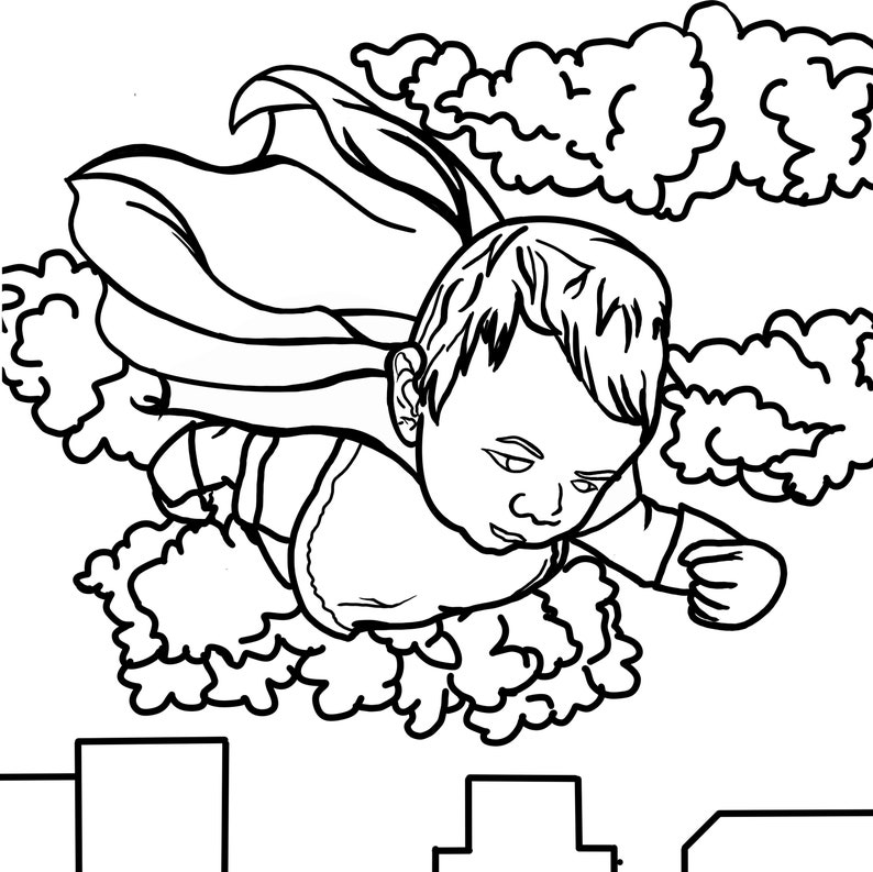 Custom Adventure Coloring Page Simple Personalized Digital PDF JPG