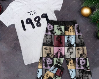 TS 1989 Pajamas Set, Taylor Swift Personalized Family Pajamas, Eras Tour Pajamas Set Women, Swiftie Mom Pajamas For Adult And Kid