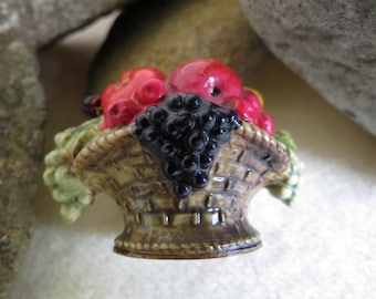 Fruit Basket Tape Measure - Sewing Measuring Tape - Antique Celluloid - Excellent Condition