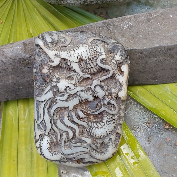 Carved Chinese Jade Dragon Figurine - Vintage Col… - image 1