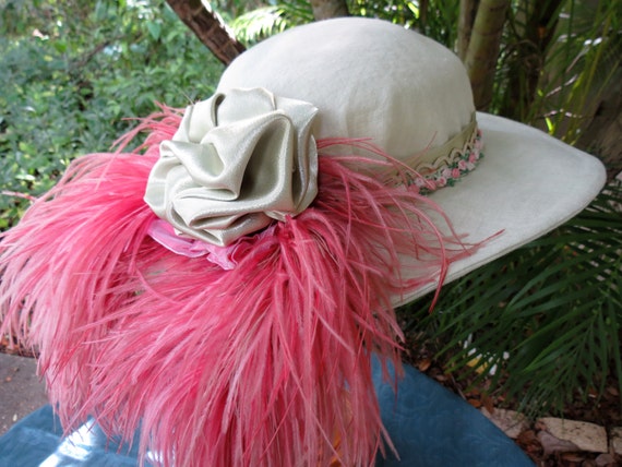 Formal Hat -  Hand Made Vintage Hat - Antique Fea… - image 2