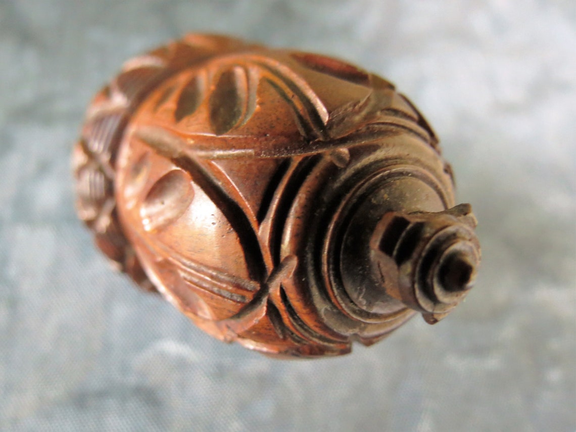 Early Victorian Nutmeg Grater Carved Wood Acorn Antique Etsy