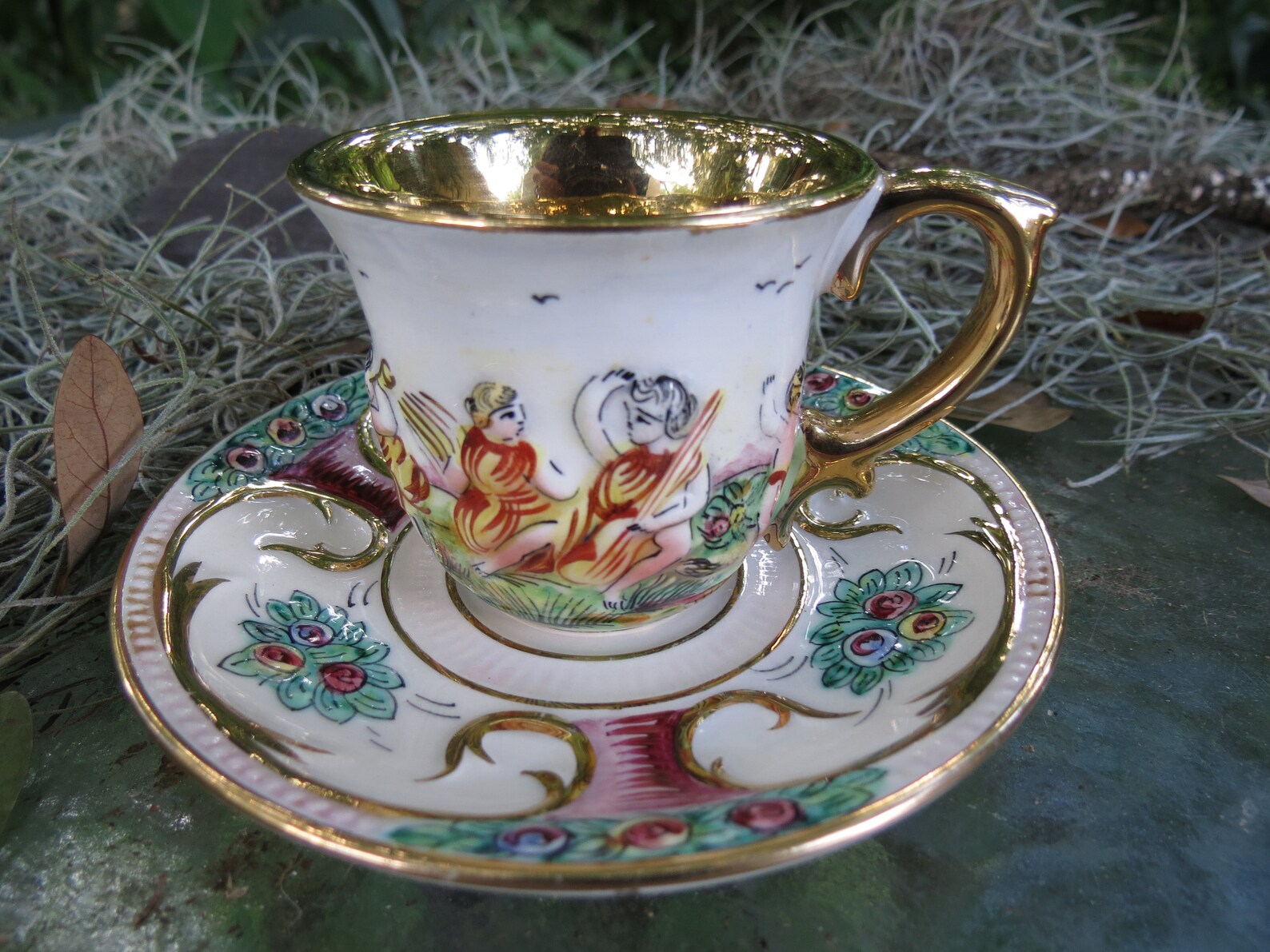 Capodimonte Demitasse Cup and Saucer Set Italian Tea Cup Etsy