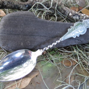 1894 Sterling Silver Spoon - Antique Bright Cut Spoon - 5 1/2&quot; - Initial &quot;M&quot; - Excellent Condition