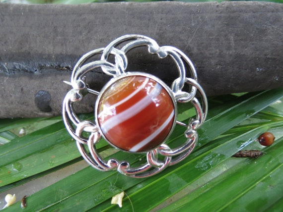Scottish Banded Agate Brooch - Made in Scotland -… - image 3