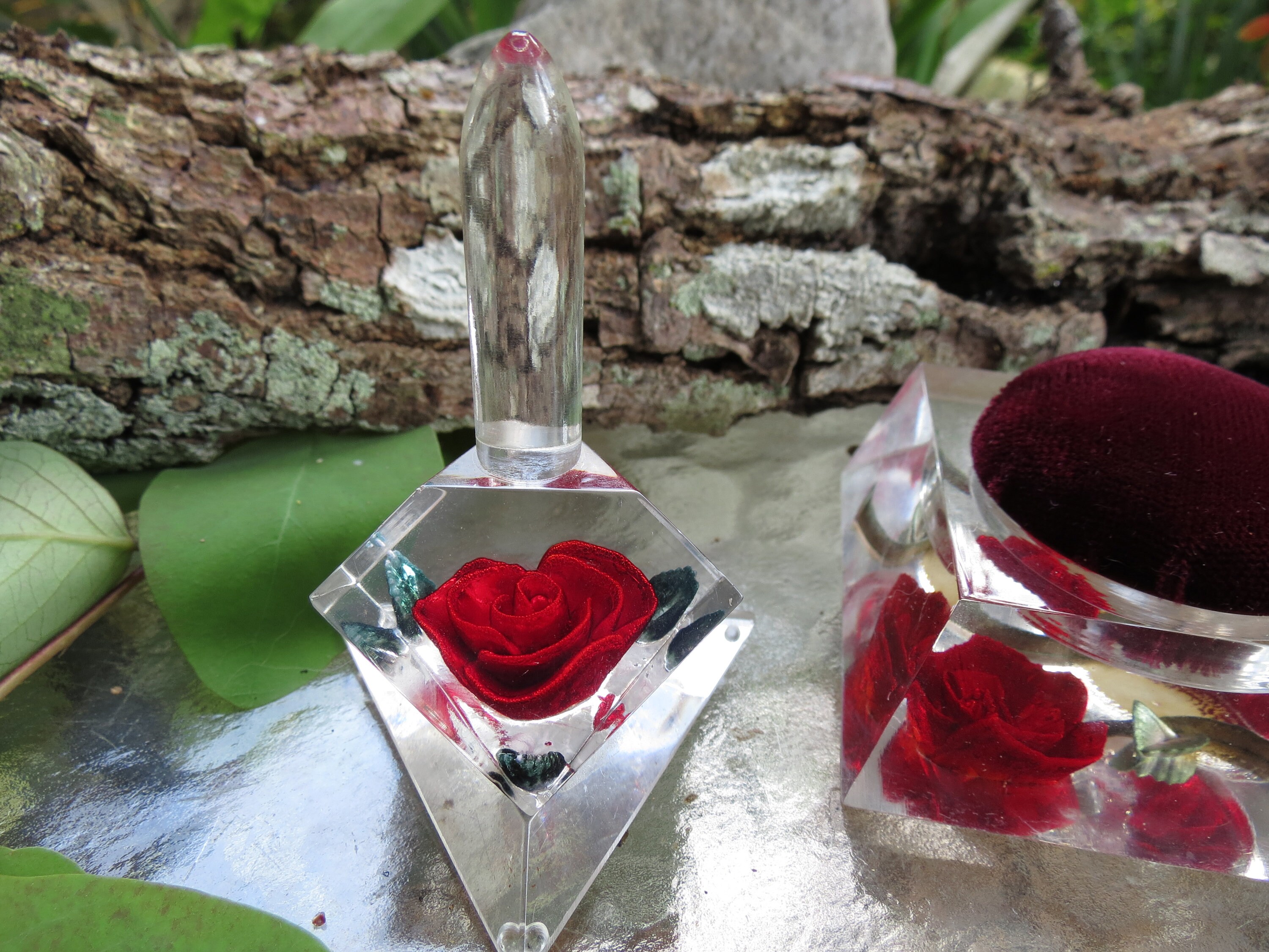 Bircraft Lucite Ring Holder Lipstick Holder and Pincushion Etsy