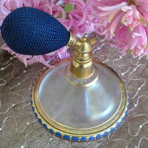Art Deco Enamel Glass Perfume Atomizer - 1920&#39;s Scent Bottle - Excellent Condition