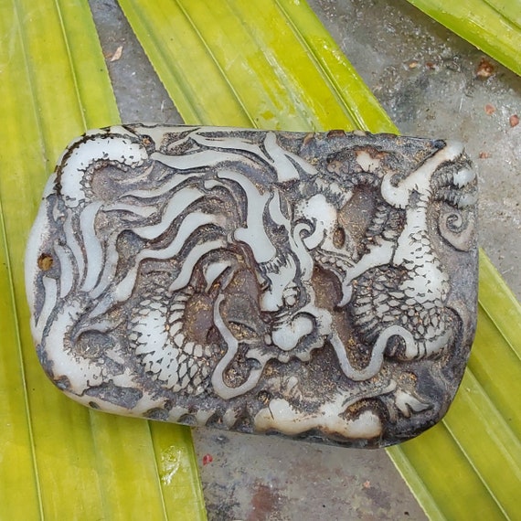 Carved Chinese Jade Dragon Figurine - Vintage Col… - image 3