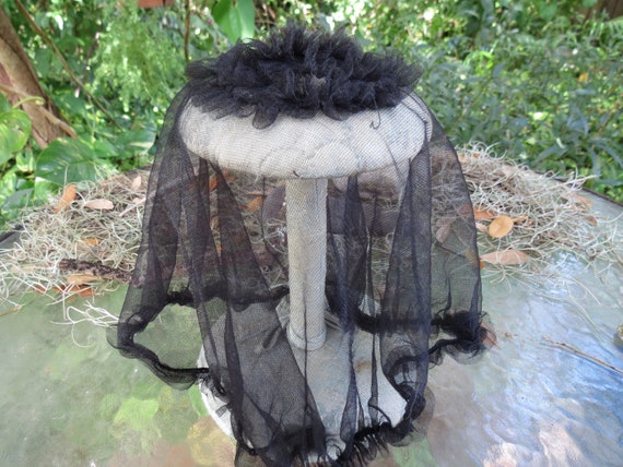 Antique Black Hair Net - Fine Net Hair Cover - Vin