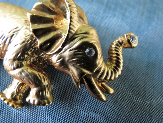 Elegant Elephant Pin - Trunk Up for Good Luck - R… - image 4