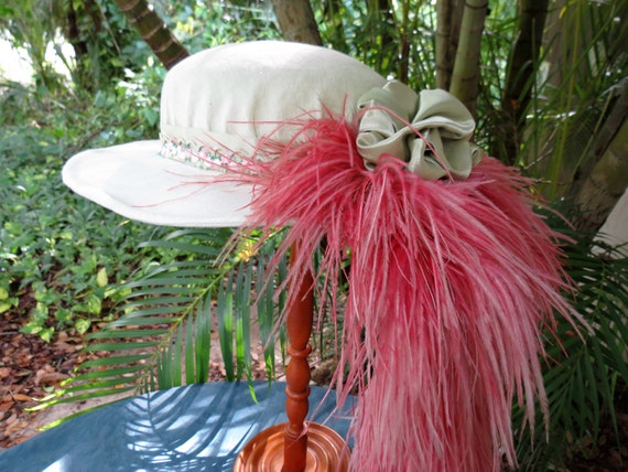 Formal Hat - Hand Made Vintage Hat - Antique Feat