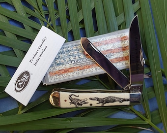 Case XX Gator Trapper Knife - 2 Blade, Pocket Knife with Original Box