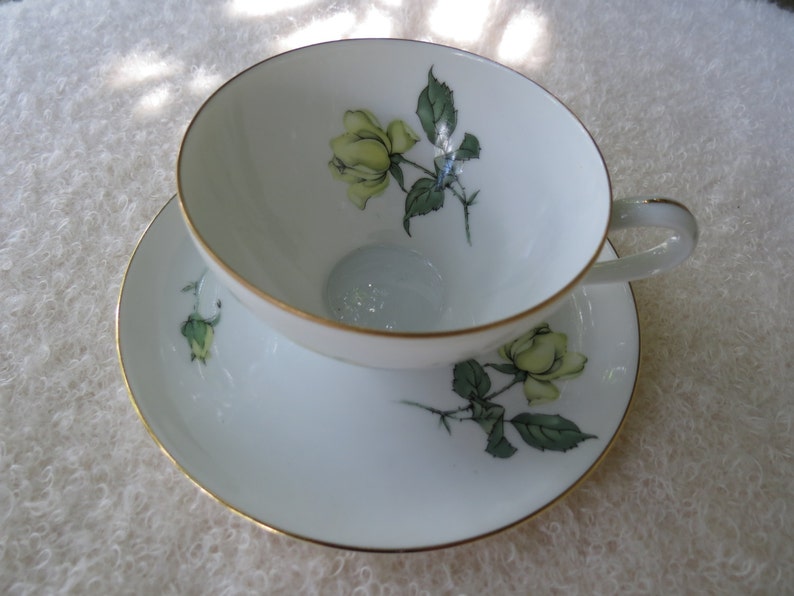 KPM Yellow Rose Tea Cup and Saucer Set Germany Krister Etsy