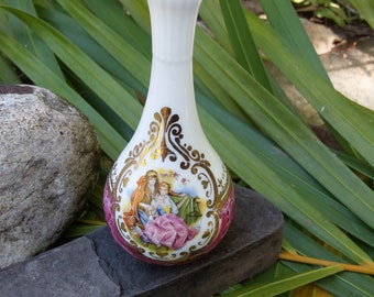 Limoges China Bud Vase - Hand Painted Vintage Flower Vase - Antique Porcelain Made in Spain - Excellent Condition