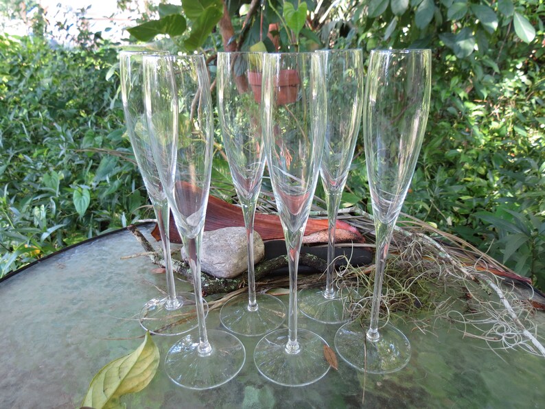 Pair of Wine Glasses Fine Quality Champagne Flutes Beautiful Stemmed Glasses