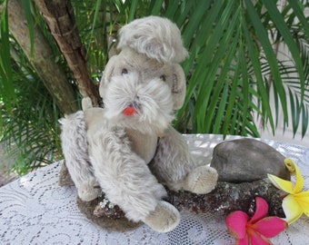 Antique Steiff Mohair Poodle Dog - Vintage Stuffed Toy Animal - Wonderful Condition