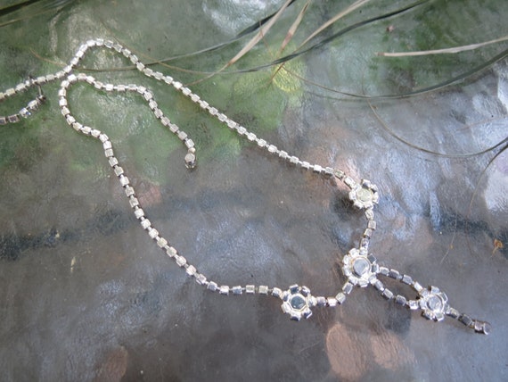 1950's Rhinestone Necklace - Vintage Costume Jewe… - image 10