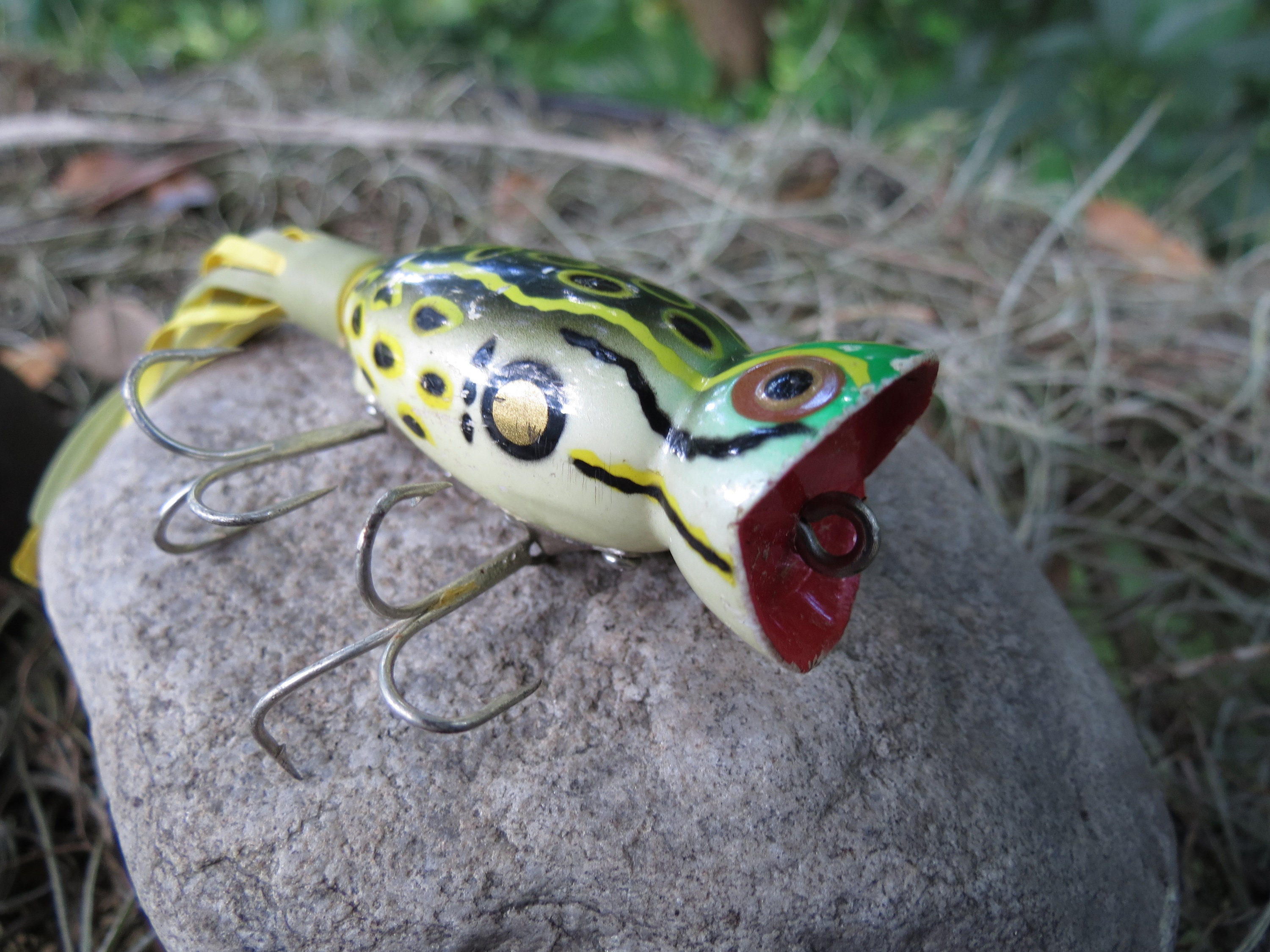 Hula Popper Plastic Fishing Lure Antique Fish Bait 2 Etsy