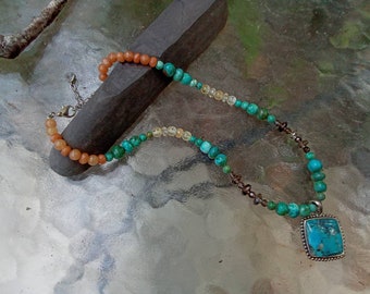 Barse Thailand Turquoise & Gemstone Bead Necklace - 17"