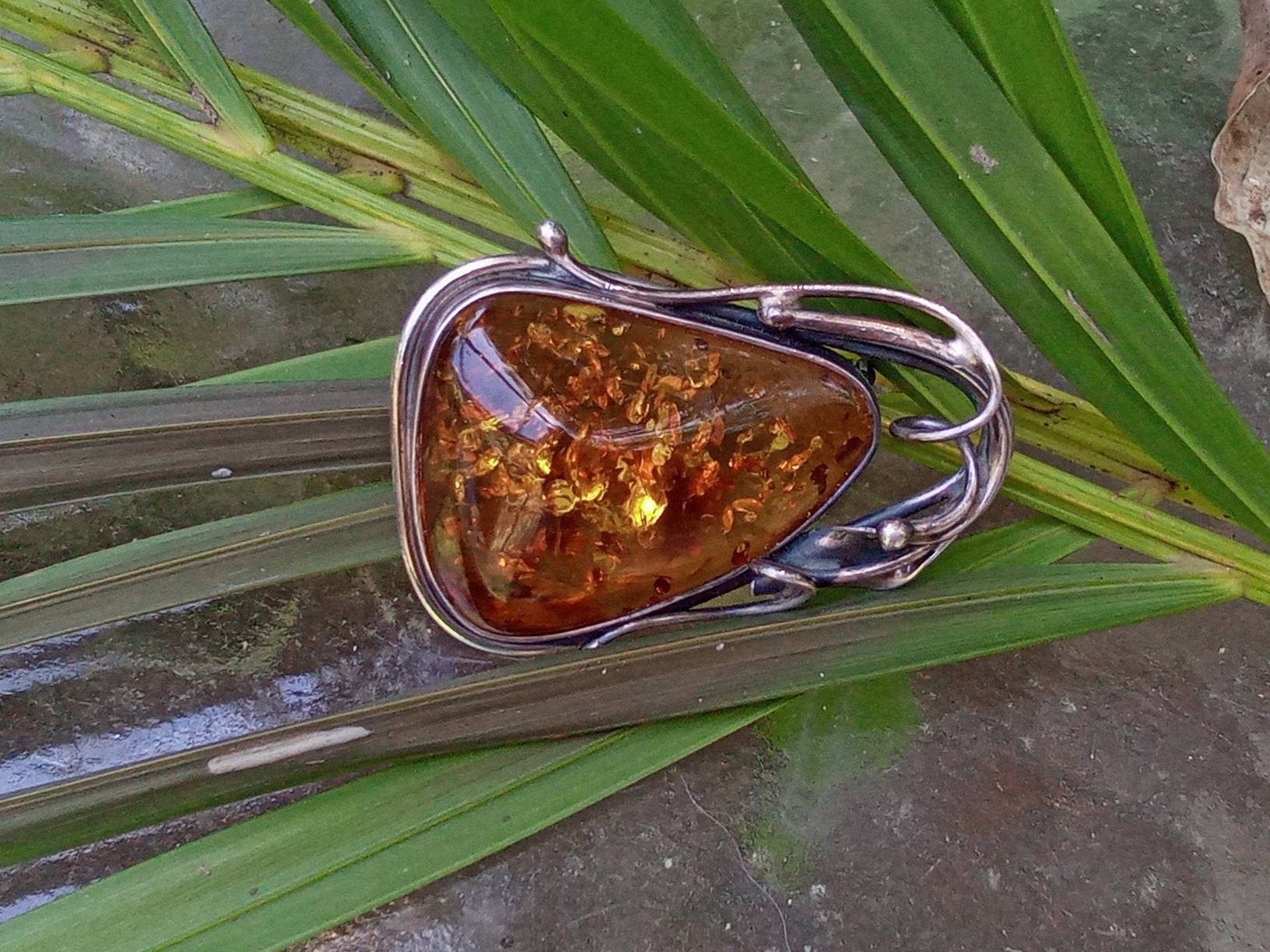 Sterling Silver Amber Brooch Vintage Amber Pin Excellent Etsy