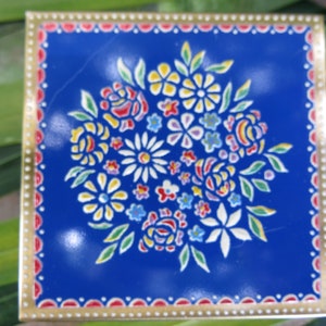 Elgin American Blue Enamel Powder Compact - Antique Makeup Compact - Like New - Excellent Condition