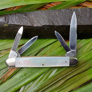 Mann E. Bruckmann Mother of Pearl Knife - Scarce MOP Mann Knife - Great Used Condition