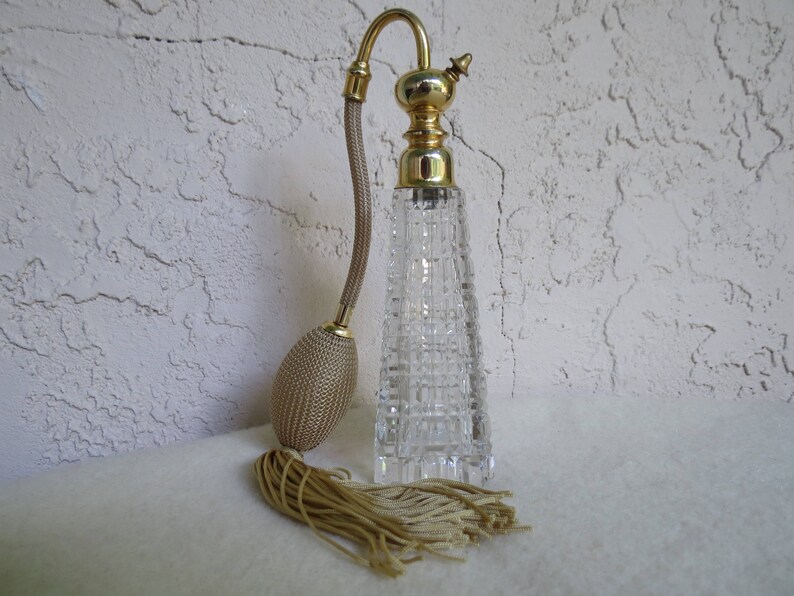 Cut Crystal Perfume Bottle Antique Atomizer Scent Bottle Etsy