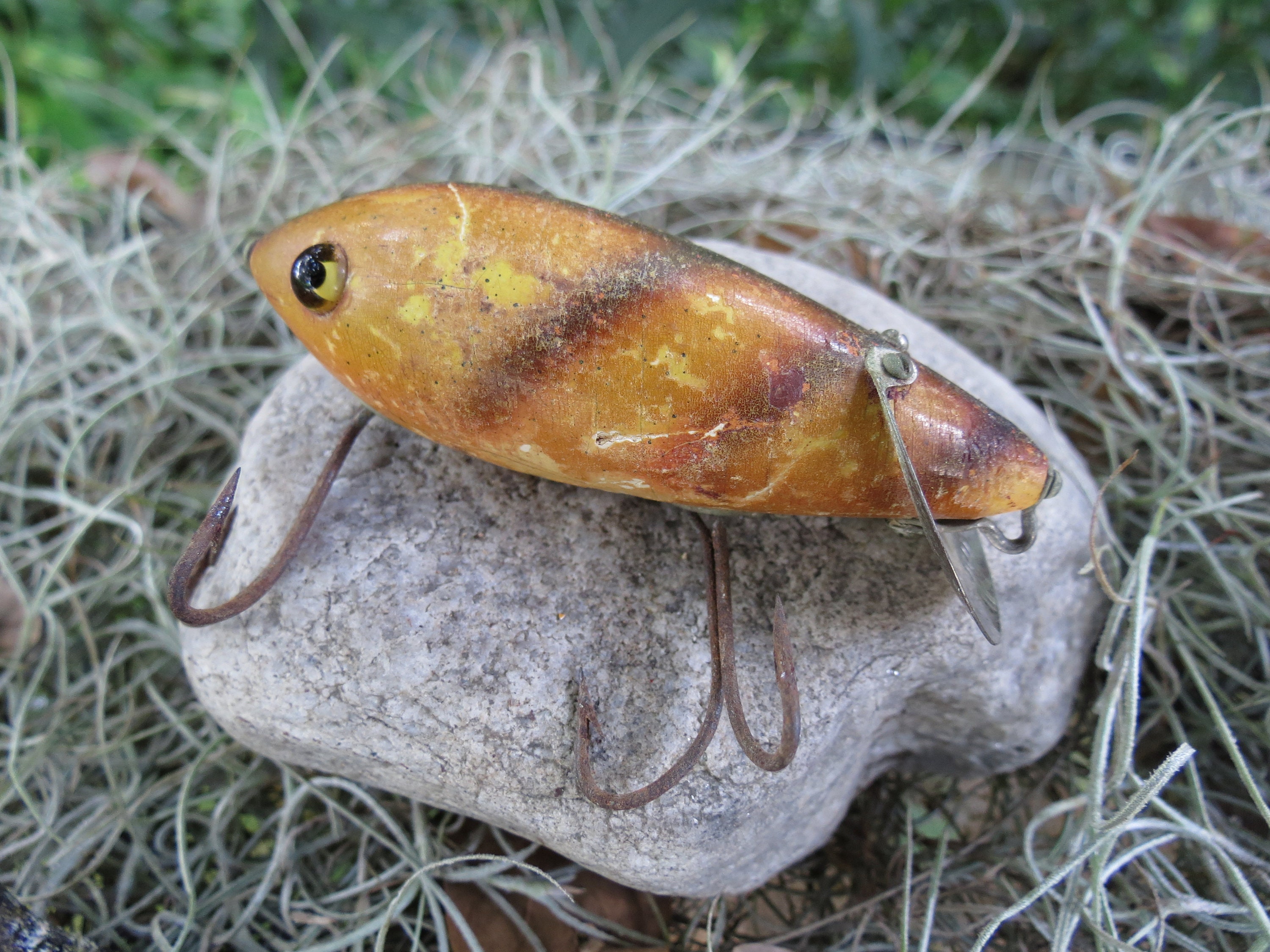 Heddon's Dowagiac Crab Wiggler Antique Wood Fish Bait 3 Tackle