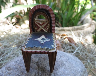 Primitive Wood Doll House Chair - Miniature Toy Chair - Wonderful Condition
