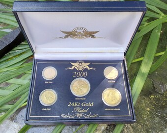 24Kt Gold Plated 2000 USA Coin Proof Set