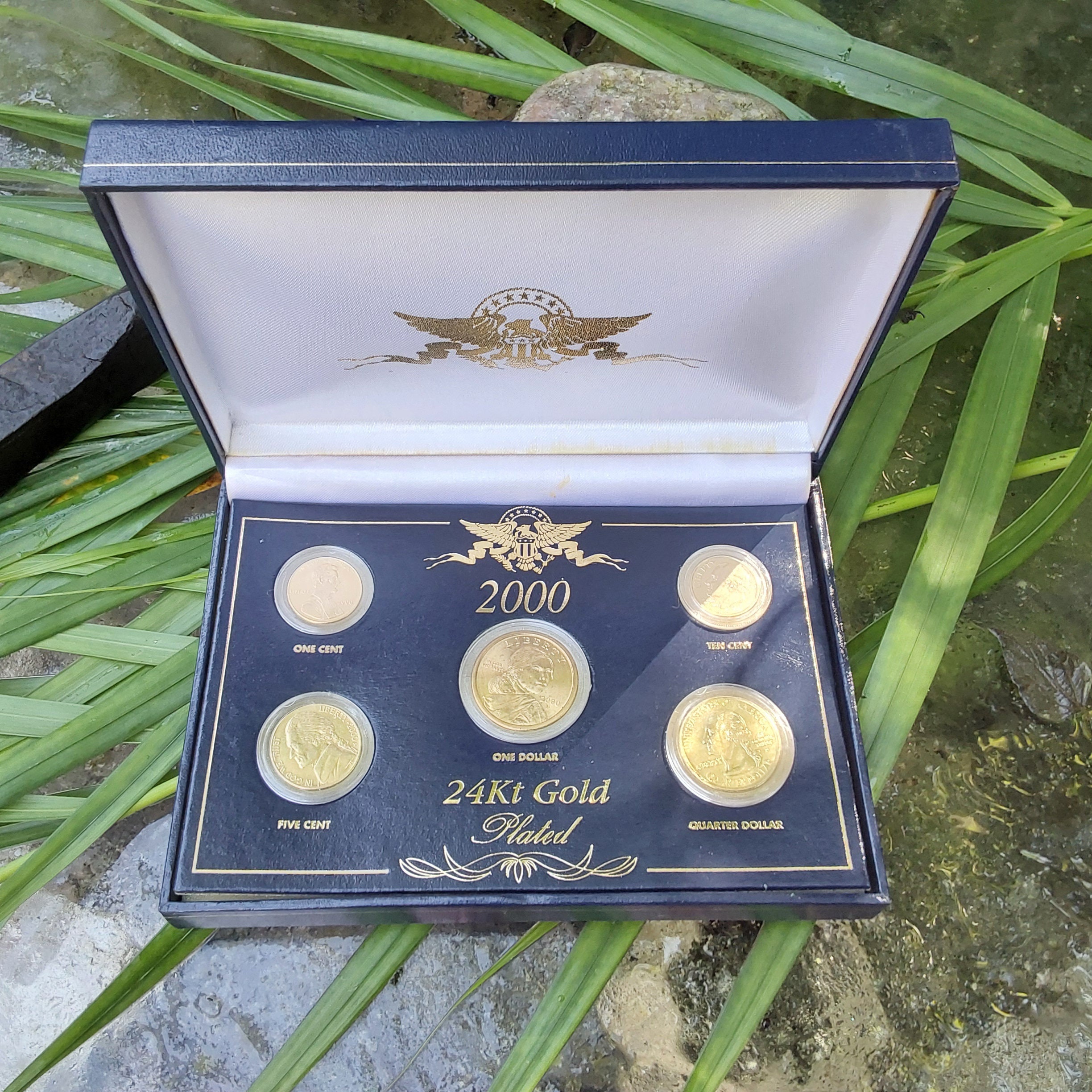 24kt Gold Plated Proof Set Sealed 2000 Year Set USA Coins Excellent Condition Etsy