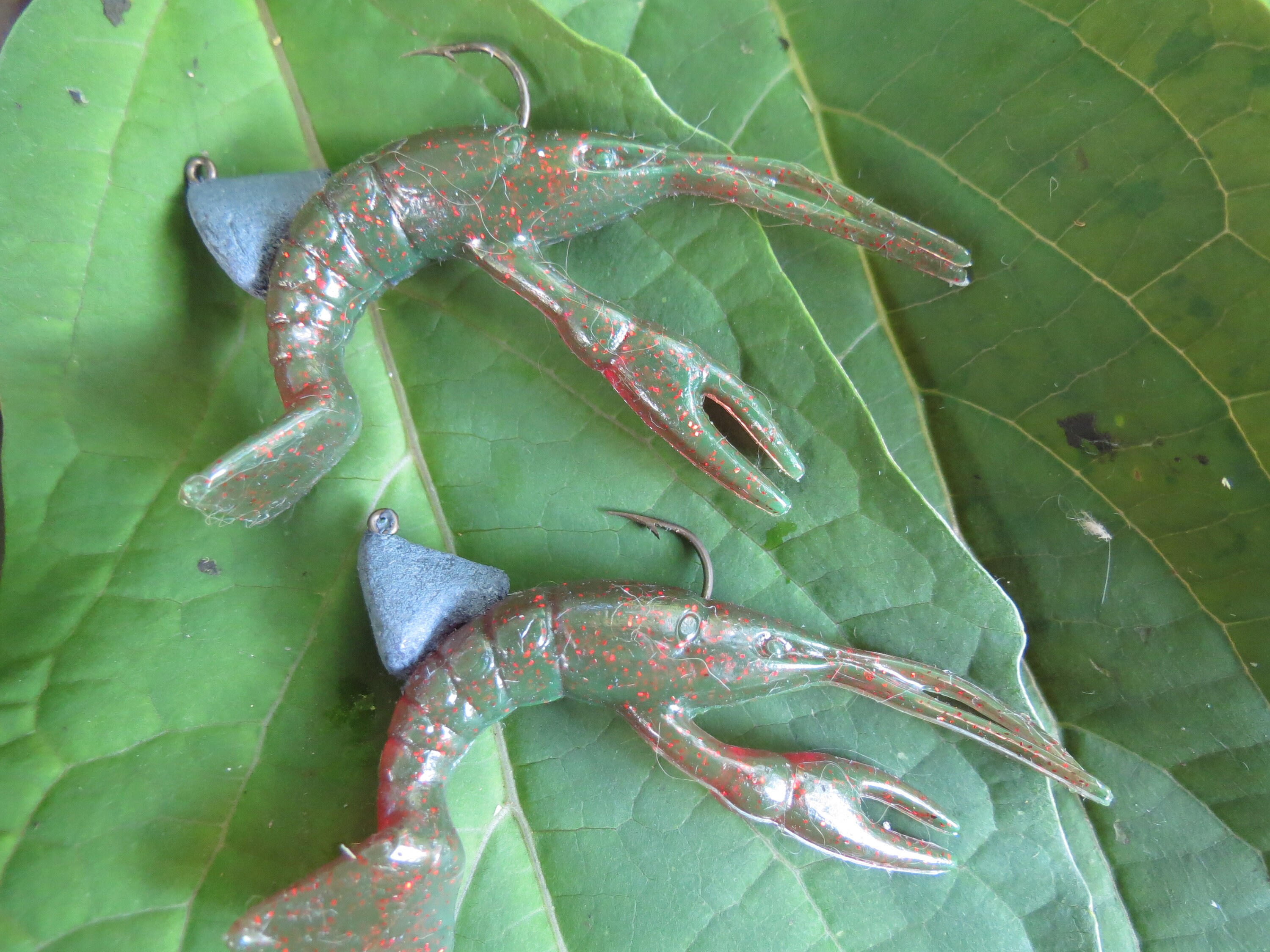 2 Rubber Crawfish Fishing Lures Old Fish Bait Tackle Box Etsy